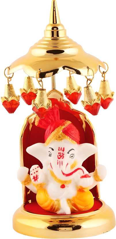 Lord Ganesha Marble Decorative Idol – Handcrafted Polyresin Showpiece for Home, Office & Car Decor (Multicolor, 14.9 cm) Diwali special - My Store