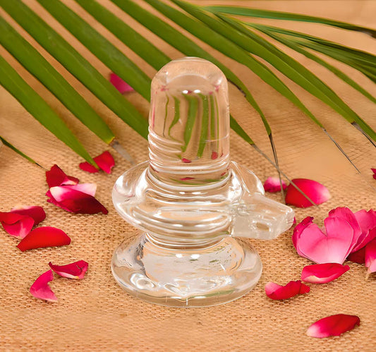 Sphatik Shivling – 4 Inch Crystal White Shivling for Home Pooja, Temple & Spiritual Décor (Big Size, 20 gm) Diwali special - My Store