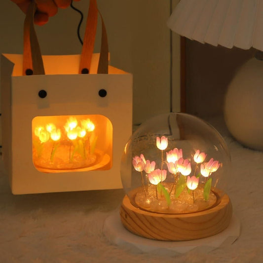 Round Tulip LED Light – Multicolor Decorative Table Lamp for Bedroom, Living Room & Night Decoration - My Store