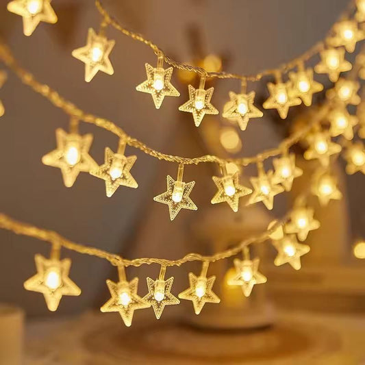 Warm White Star String Lights – 16 LED Waterproof Fairy Lights for Home Décor, Festivals, Weddings & Parties (3M) Diwali special - My Store
