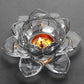 Glass Lotus Flower Tea Light Candle Holder – Transparent Decorative Set for Home Décor, Festivals & Gifting Diwali special - My Store