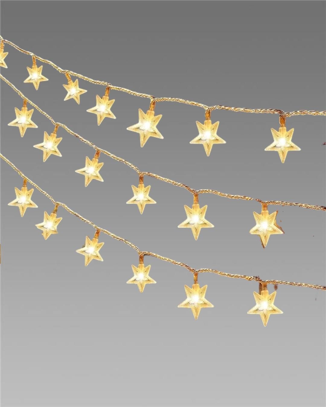 Warm White Star String Lights – 16 LED Waterproof Fairy Lights for Home Décor, Festivals, Weddings & Parties (3M) Diwali special - My Store