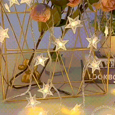 Warm White Star String Lights – 16 LED Waterproof Fairy Lights for Home Décor, Festivals, Weddings & Parties (3M) Diwali special - My Store