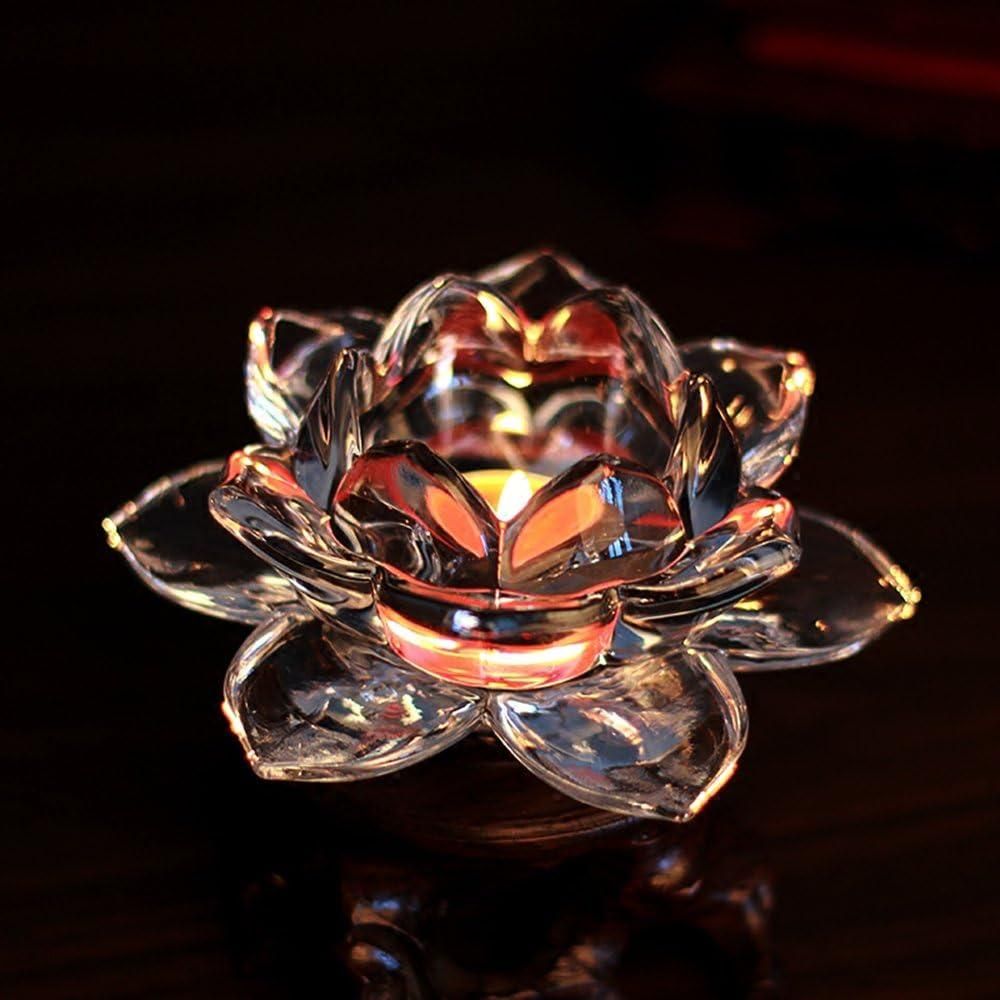 Glass Lotus Flower Tea Light Candle Holder – Transparent Decorative Set for Home Décor, Festivals & Gifting Diwali special - My Store