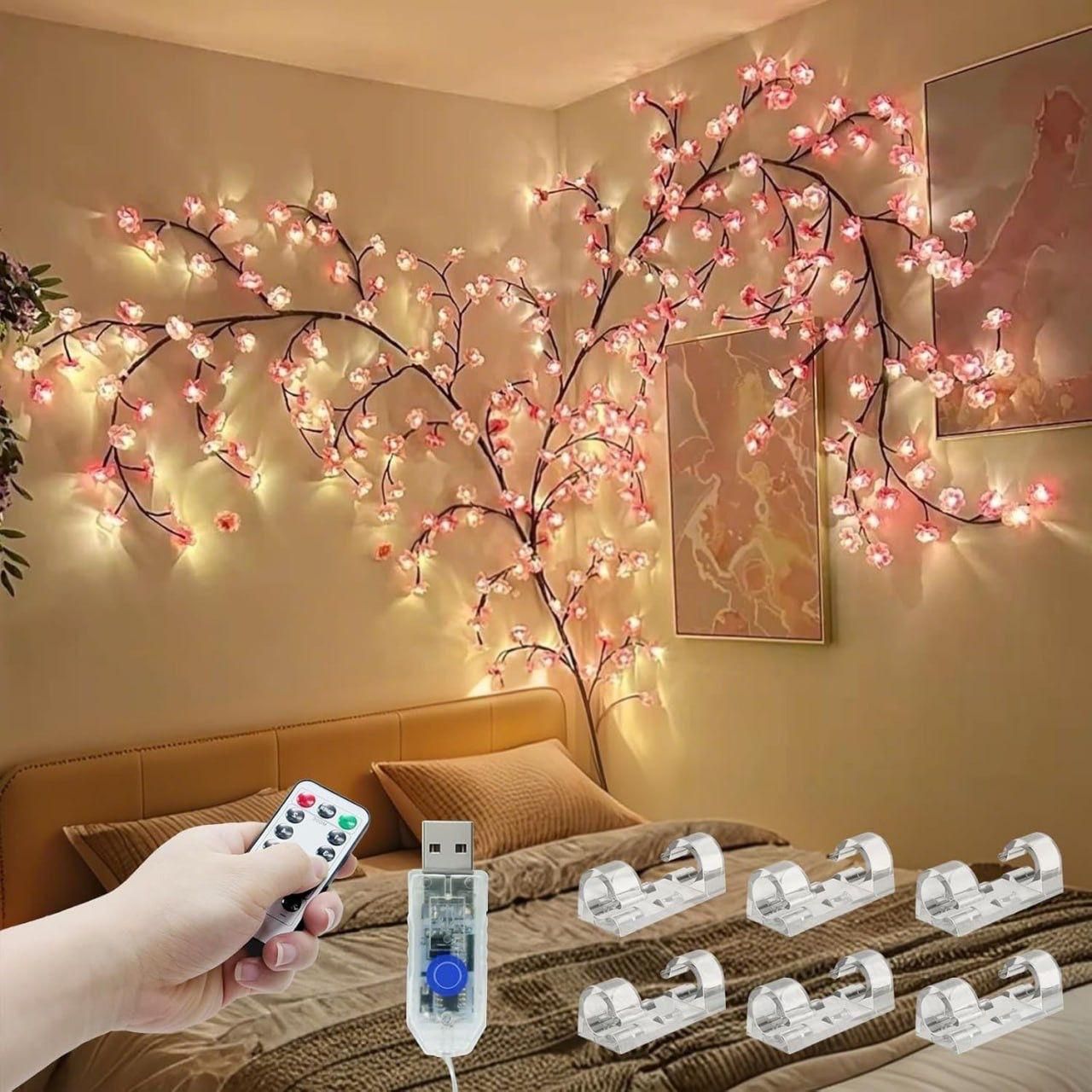 Cherry Blossom LED Tree Branch Lights – Decorative Fairy Lamp for Bedroom, Living Room & Festive Home Decor  Diwali special - My Store