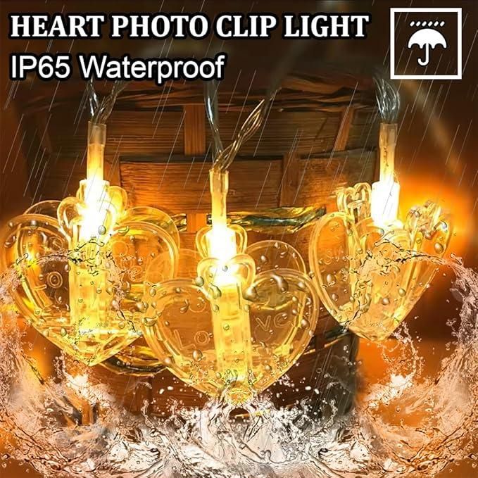 Heart Shaped LED String Lights – Warm White Decorative Fairy Lights for Home & Parties Diwali special - My Store