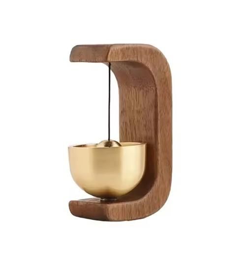 Wooden Magnetic Wind Chime Bell – Beech Wood Frame with Copper Bowl for Home Décor & Meditation - My Store